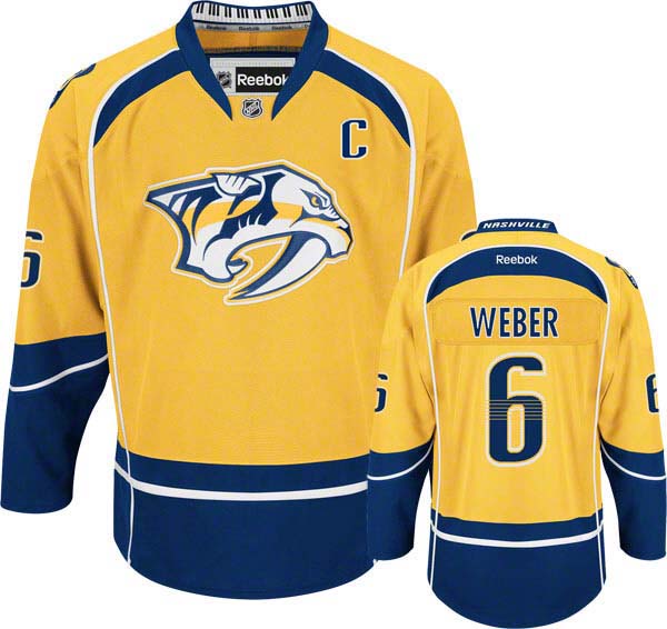 discount Yellow NHL Nashville Predators 6 Shea Weber Hockey Jersey